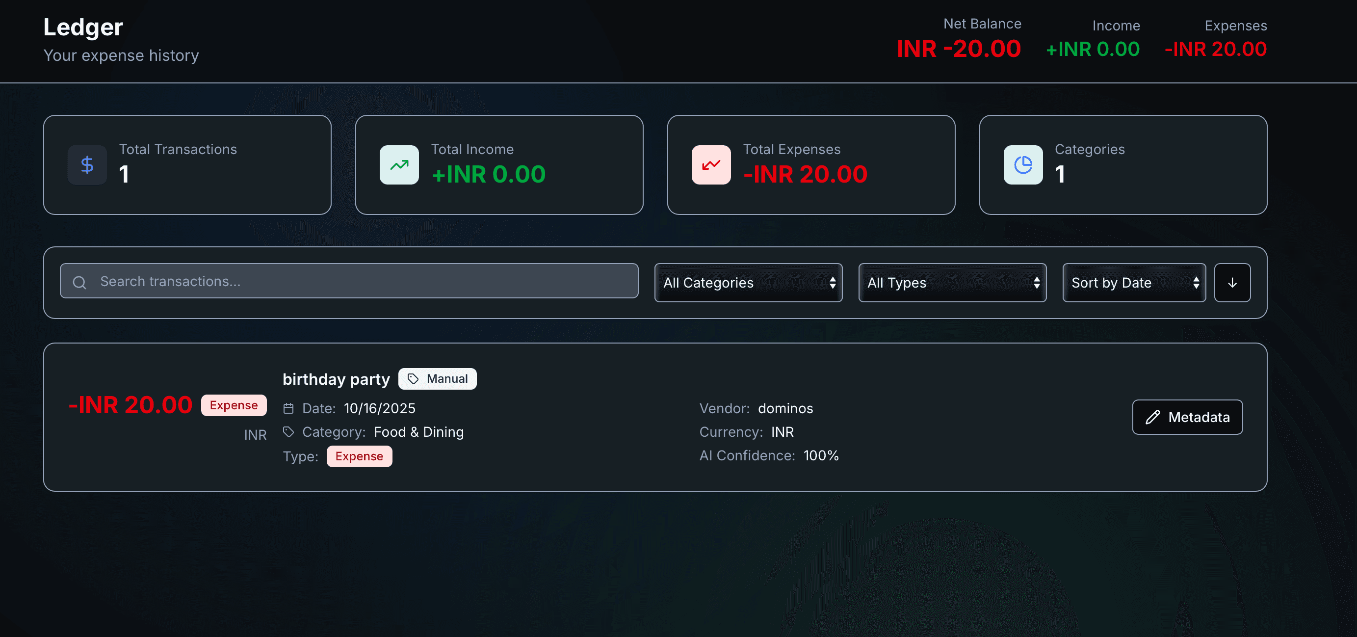ExpenFlow dashboard preview